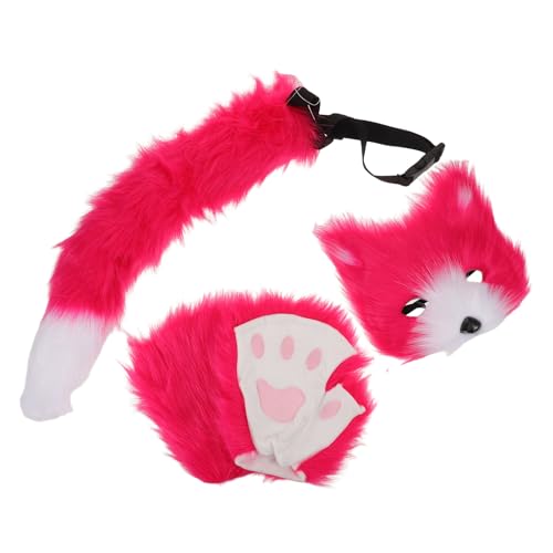 Déguisement renard réaliste avec masque en fourrure et queue pour cosplay Halloween