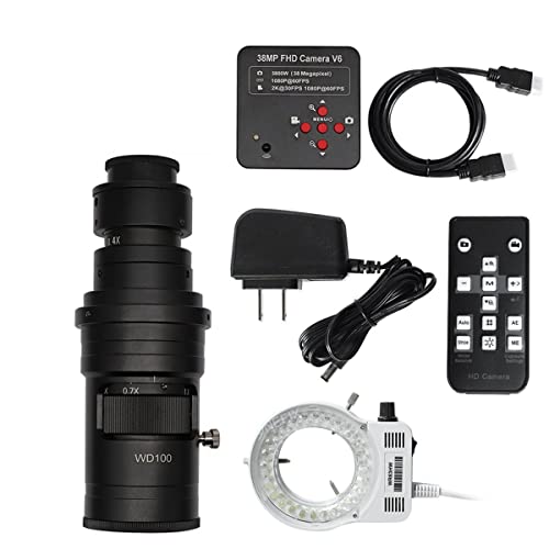 ���{�p�������A�N�Z�T���[ �t�� H_D 38MP VGA 1080P USB �Y�Ɨp�r�f�I�������J���� 0.1X 0.4X 0.5X �����\�Y�[�� C �}�E���g �����Y 56 LED �����O ���C�g(38MP 10-250X C mount)