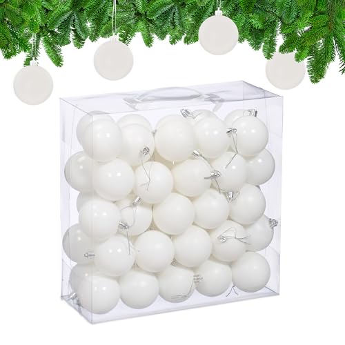 Relaxdays Weihnachtskugeln im 50er Set, Kunststoff, D: 6 cm, runde...