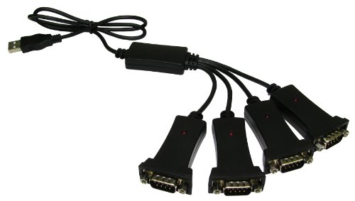kenable Adaptateur USB 2.0 vers 4 Ports Série RS232 - Câble Convertisseur avec Connecteurs DB-9 Mâle pour Modem PDA Terminal de Paiement - 4 Ports