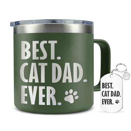 Hyturtle Forest Green 14oz Cat Dad Tumbler