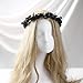 KorViSHOW Black Floral Headpiece - Women's Elegant Lace Foam Rose Headband With Flowers for Hair Accessories, Wedding, Party, Birthday Gift, Photo Props