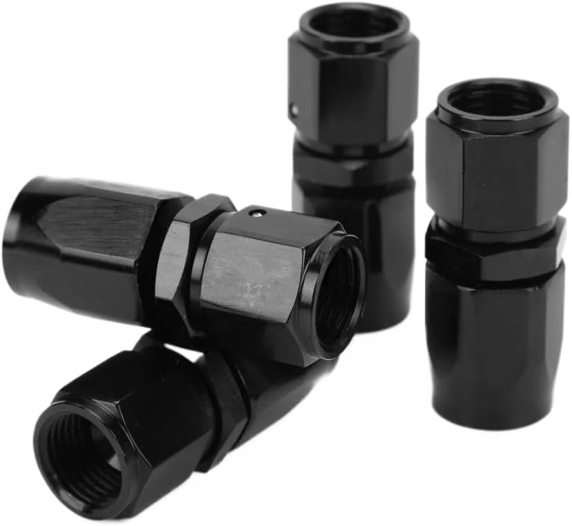 4pcs Universal Straight AN6-6AN Swivel Hose End Fitting Adaptor Polishing Compatible With
