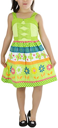 Image of ToBeInStyle Girls Two Piece Short Sleeve Dress and Matching Bolero Crop Cardigan Assorted Prints Cotton Blend Summer Outfit