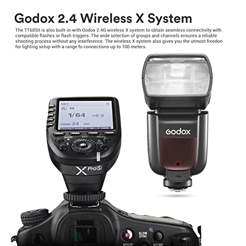 Godox TT685II-N TT685IIN Caméra Flash pour Nikon, 2.4G sans Fil Transmisson GN60 1/8000s HSS Flash TTL Flash Speedlite Compatible pour Nikon DSLR Caméra - Image 5