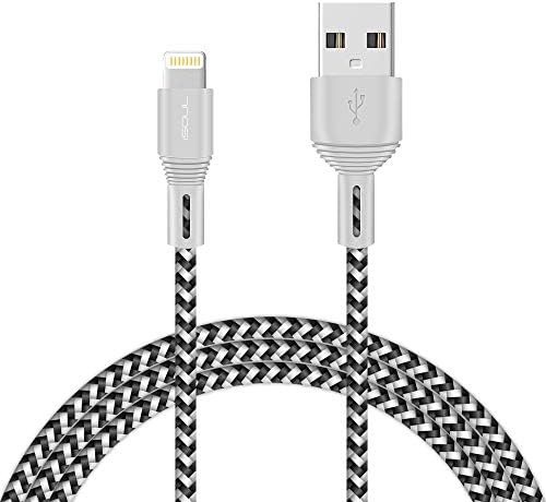iSOUL Lightning iPhone Charger Cable, 1 Meter 3.3ft Braided USB Cord for iPhone 14 13 12 11 Pro XS Max XR X 10 8 7 6s Plus, iPad Air Pro Mini, iPod Ultra Fast Sync & Charging