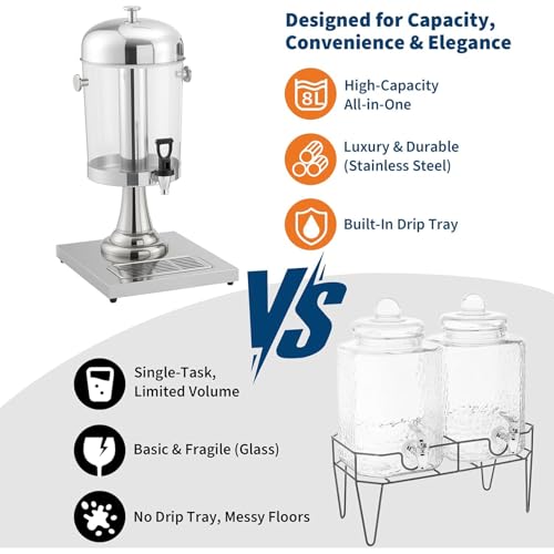 Distributeur de boissons de 8 L avec robinet pour simplifier le service - 6