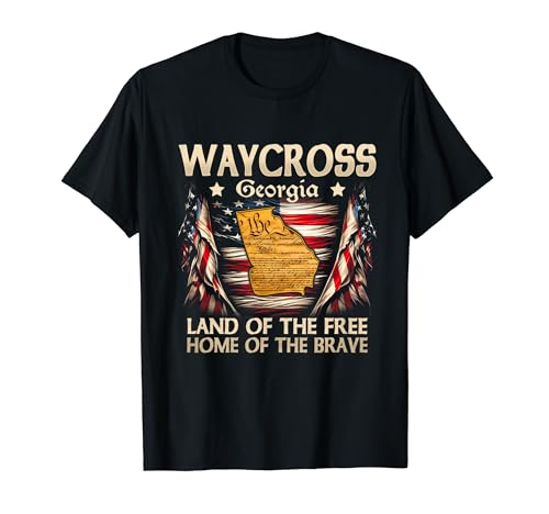 Waycross Georgia USA Flag 4th Of July T-Shirt Waycross Georgia USA Flag 4th Of July T-Shirt