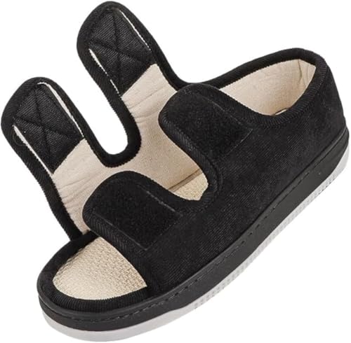Diabetic Sandals for Men Wide Width Edema Swollen Slippers Adjustable Open Toe Surgical Shoes Anti-skid Breathable Orthopedic Footwear Memory Foam Soft Elderly Sandals2