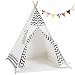 OlarHike Teepee Play Tent for Kids, Girl and Boy, Durable Baby Toddler Tents with Window, Colorful Lights, Flag, Carpet, Non-Slip Base
