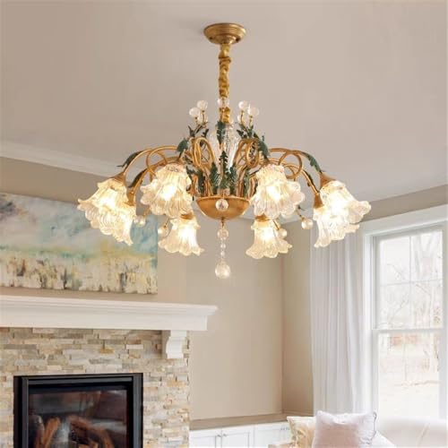 Lustre fleur pour salon et salle à manger au design villa française