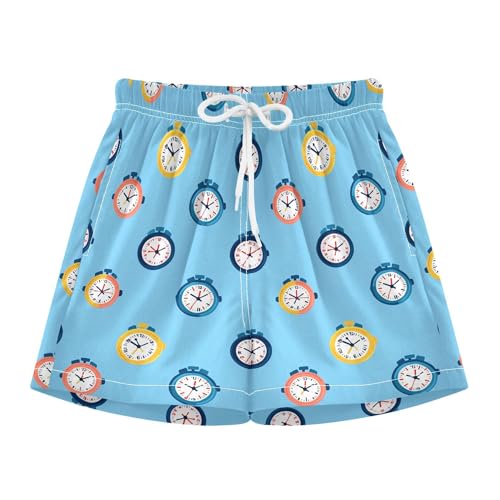 Cute Clock Boys' Swim Trunks Compression Liner Quick-Drying Casual Shorts for Kids B04049262
