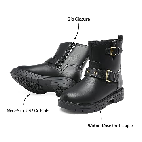 DREAM PAIRS Girls Ankle Boots Waterproof Side Zipper Booties for Little Kid/Big Kid3