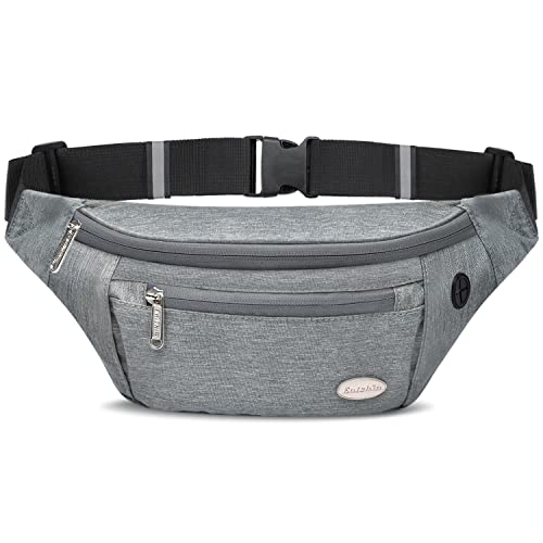 Entchin Fanny Pack For Women Men With 4-Zipper Pockets, Premium Fashion Waist Pack Crossbody Bum Bags For Hiking, Running, Travel, Cycling And Casual(Grey) #TOP7