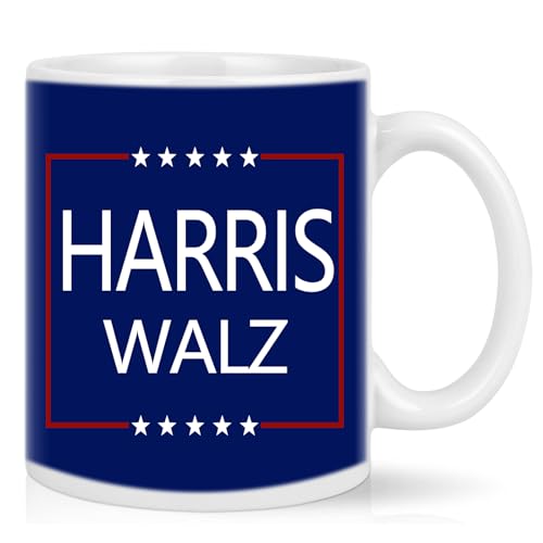 IKJHG Harris Walz Mug Harris 2024 Election Mug, Kamala Harris Tim Walz for President Mug Bleu 325 ml
