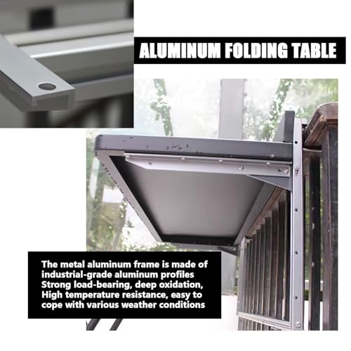 Mesa colgante ajustable de balcón de aluminio blanco y diseño plegable de 120cm 7