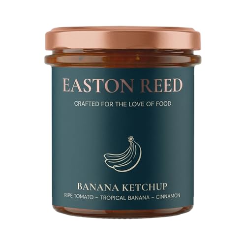 EASTON REED Banana Ketchup, Ketchup alla Banana – Prodotto artigianalmente in Germania – Fruttato e Delicato con Curry e Mango – 280ml – Alternativa esotica al Ketchup senza peperoncino