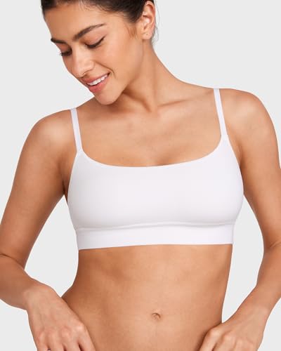 Image of INLYRIC Women's Cotton Bralette - Wireless Unlined Sleep Comfortable Seamless Cami Bra
