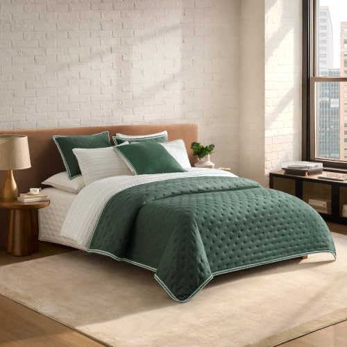 UGG Devon Braid King Quilt Set, Lightweight Bedspread, 3-Piece, Green - 1