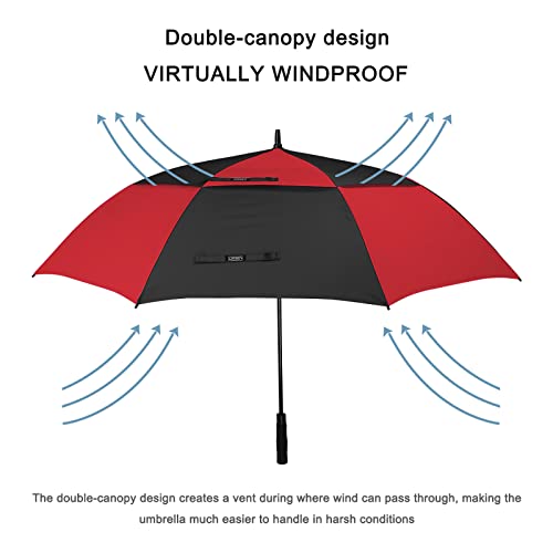 Image of G4Free 47 /54 /62 /68 Inch Automatic Open Golf Umbrella Oversize Extra Large Double Canopy Vented Windproof Waterproof Stick Umbrellas