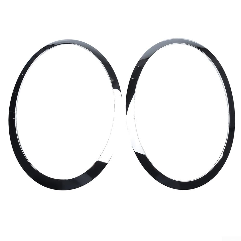Bisel de anillo de ajuste de faros delanteros de coche, cubiertas de anillo de ajuste de faros delanteros plateados para MINI Cooper F55 F56 F57 2014-2024 Anillo de ajuste de faro delantero