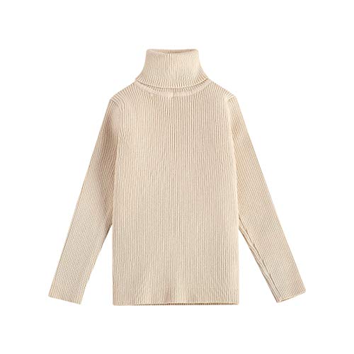 Little Boy Girl Long Sleeve Sweater Children Kids Solid Color High Collar Knitted Pullover Warm Fall Winter Top