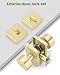 Goldenwarm Gold Exterior Door Knob with Deadbolt, Square Contemporary Brushed Gold Exterior Door Lock Set, Heavy Duty Brass Front Entry Door Locksets (1 Pack)