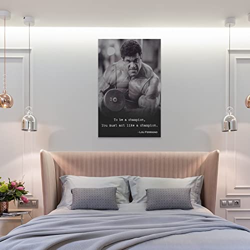 Bludug Lou Ferrigno Bodybuilding Gym Poster Motivational Quotes Poster Canvas Painting Wall Art Poster For Bedroom Living Room Decor24X36Inch(60X90Cm) #TOP7