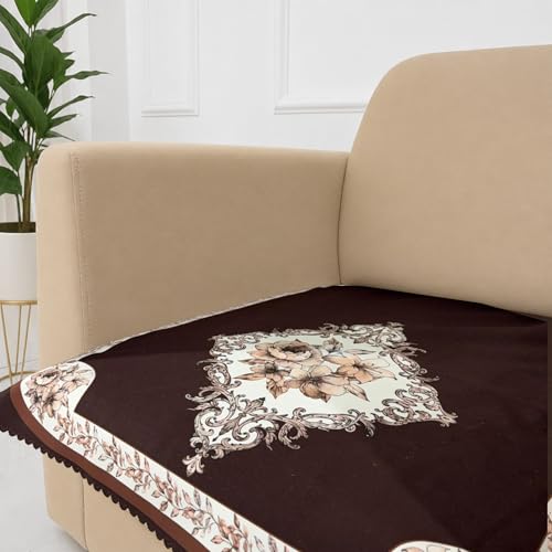 Image of Homerz Premium 'Luxe Series' Holland Velvet Sofa Cover | Smooth Finish | Anti-Skid Fleece Backing | Soft Touch Couch Protector for Living Room (Coffee, 1 Seater, Only Seat Cover)