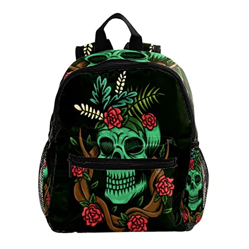 Sac à dos enfants motif tête de mort foncé léger et résistant pour garçons filles