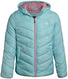 Pink Platinum Girls Puffer Jacket - Full Zip Up Quilted Jacket Hooded Winter Coat - Warm Snow Jackets for Girls, Size 7/8, Aqua