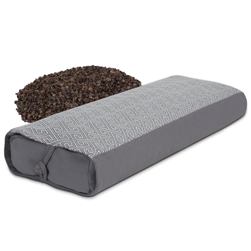100% Cotton Old Coarse Fabric Buckwheat Pillow for Sleeping with Washable Cover for Adult Neck Pain Relief, Adjustable and Breathable , Natural Buckwheat Hull Pillow for Back and Side Sleepers