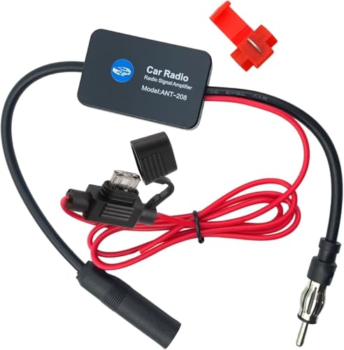 Amplificateur Signal Radio, 12V Antenne Voiture Adaptateur Amplificateur Antenne Autoradio AM/FM pour Camions Autoradios Post Equipés pour Audio Stéréo...