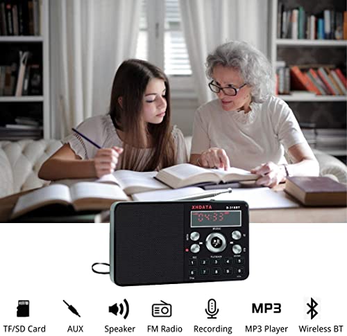 image for XHDATA D-318BT Mini Size MP3 Player FM Digital Radio Voice/Radio Recor