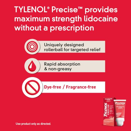 Tylenol Precise Lidocaine Cream, 4% Lidocaine, 4 oz - image 4