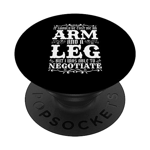 It Cost Me An Arm And A Leg Amputee PopSockets Swappable PopGrip, Black