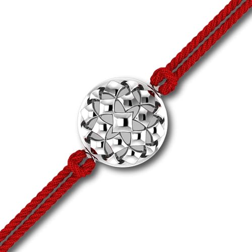 Image of KuberBox Men's Silver Rakhi, Sayukta Mesh, Bracelet for Raksha Bandhan For Brother