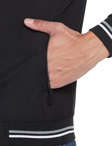 Image of Qube By Fort Collins Men's Lightweight Jacket - Full Zip Casual Sporty Jacket for Men | Stylish High Neck Jacket with Zip Pockets for Gym, Travel, Spring, Autumn & Daily Wear