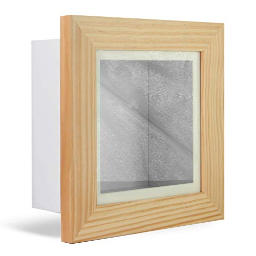 Marco caja 3D | 3.75 "marco de fotos con profundidad | Marcos para recuerdos | Caja para recuerdos | Accesorios para el hogar | M&W (Pino, 12x12)