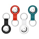 4 Stück Airtags Schlüsselanhänger Sind Passend für den Neuen Apple Tracker, Airtag Case, Kompatibel mit Airtags, Silikon Hülle Kratzfestes Tragbares Waschbares Zubehör Case für Airtags.
