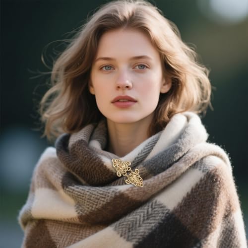 Image of CLINTT Exquisite Retro Sweater Twirl Clips, Cape Cloak Fasteners for Dresses, Stylish Cardigan Clips