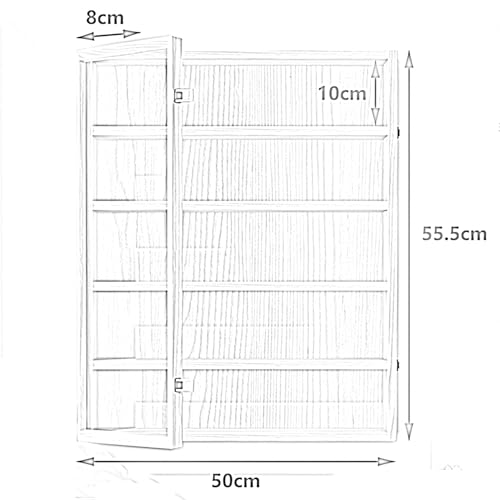 Organizer in legno per oggetti da collezione, giocattoli e figure, mensola portaoggetti a parete per casa, soggiorno, camera da letto, ufficio e sala giochi