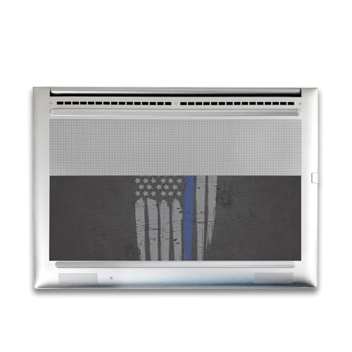 Image of Gaming Skin Compatible with HP Envy x360 16 inch (2023) - Thin Blue Line - Premium 3M Vinyl Protective Wrap Decal Cover - Easy to Apply | Crafted in The USA by MightySkins