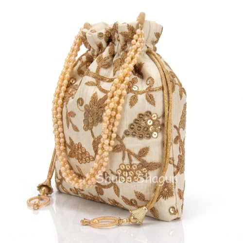 Image of Woman's Silk Hand Work Handbag Potli Bag