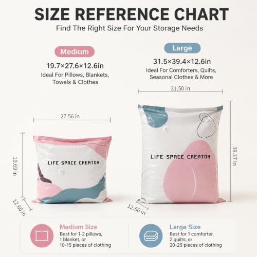 No Pump Vacuum Storage Bags – 3D Cube Stand-Up Design, Jumbo & Medium Sizes, PA+PE Thick Material for Clothes, Comforters & Bedding, Reusable No Pump Large Vacuum Storage Compression Bags (L-3PCS)999 by Hewfirm - Image 6