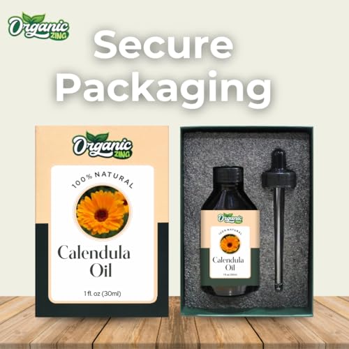 Image of Organic Zing Calendula (Calendula officinalis) Oil | Pure & Natural Essential Oil for Skincare, Hair care & Massage - 30ml /1.01fl oz