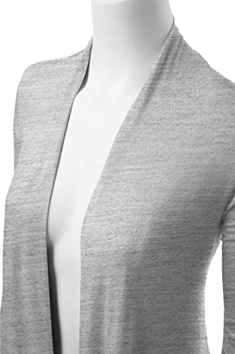 Image of Women's Drape Front Open Cardigan Long Sleeve (S-2X, Made in USA)