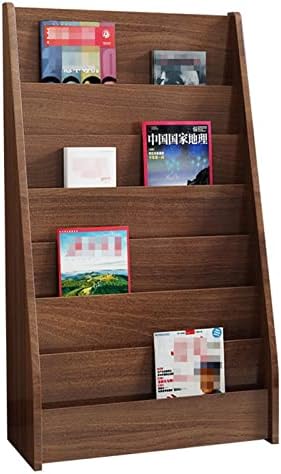 Elegant White Magazine Holder Rack for Shelves - 7-Tier Brochure Display Stand for Home & Office Decor, Stylish Brown Finish, Perfect for Organizing Magazines & Literature