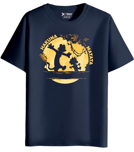 Image of XENOVAURBAN Men's Graphic Printed RN-HKM Round Neck Regular and Plus Size Cotton T-Shirt