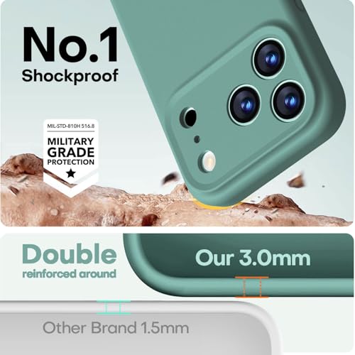 Image of LOVE 3000 Designed for iPhone 17 Pro Max Case, Premium Silicone [Compatible with Magsafe][Soft Anti-Scratch Microfiber Lining] Shockproof Protective Phone Case for Men Women 6.9 inch, Pine Green